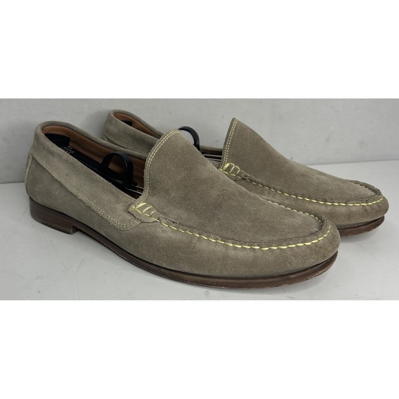 Donald J Pliner Nate Sand Suede Loafers Men's Size 9 Made In Italy Slip On - Picture 1 of 11